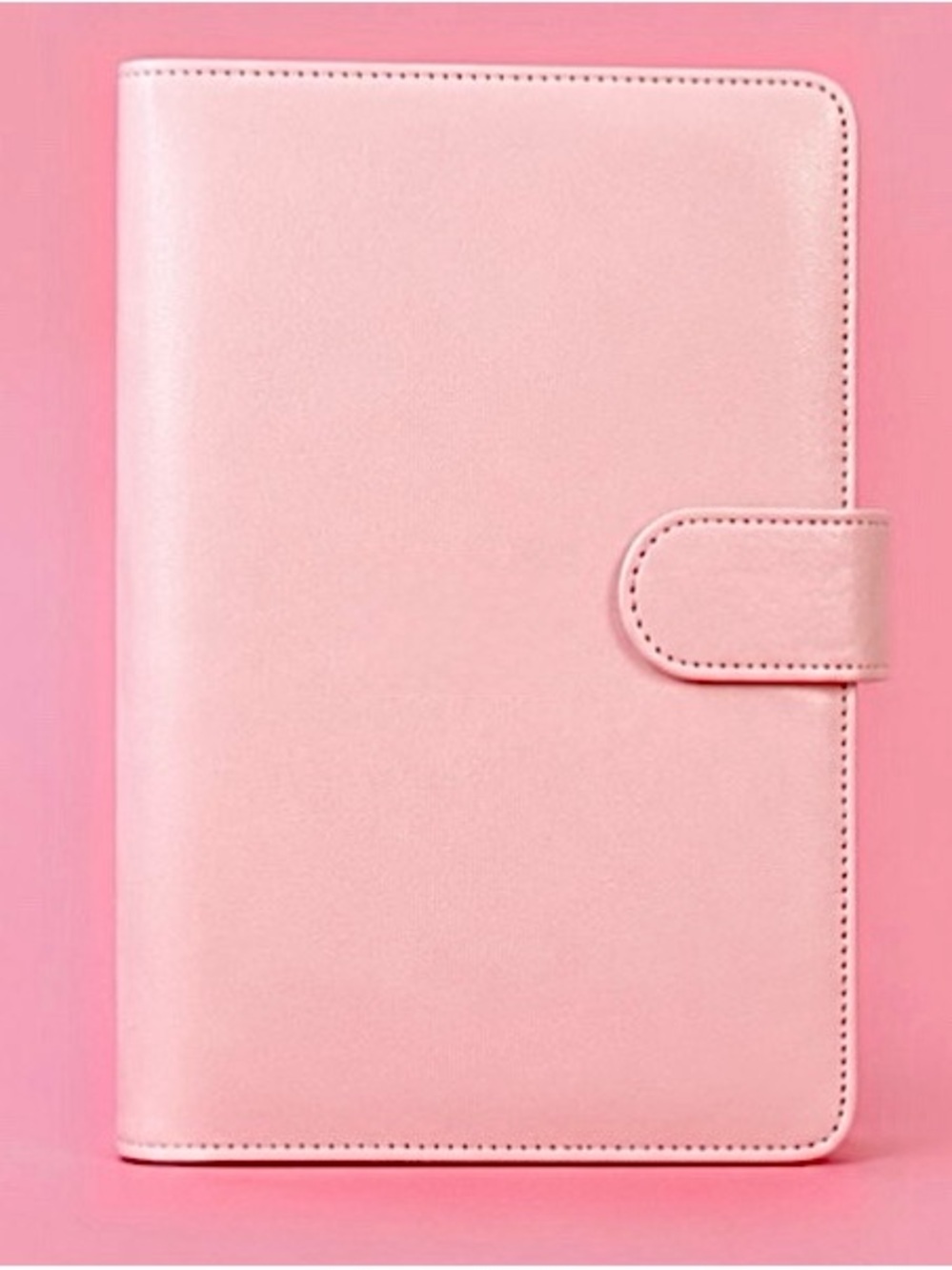 Pink Faux Leather Health and Wellness Three Ring Binder Planner